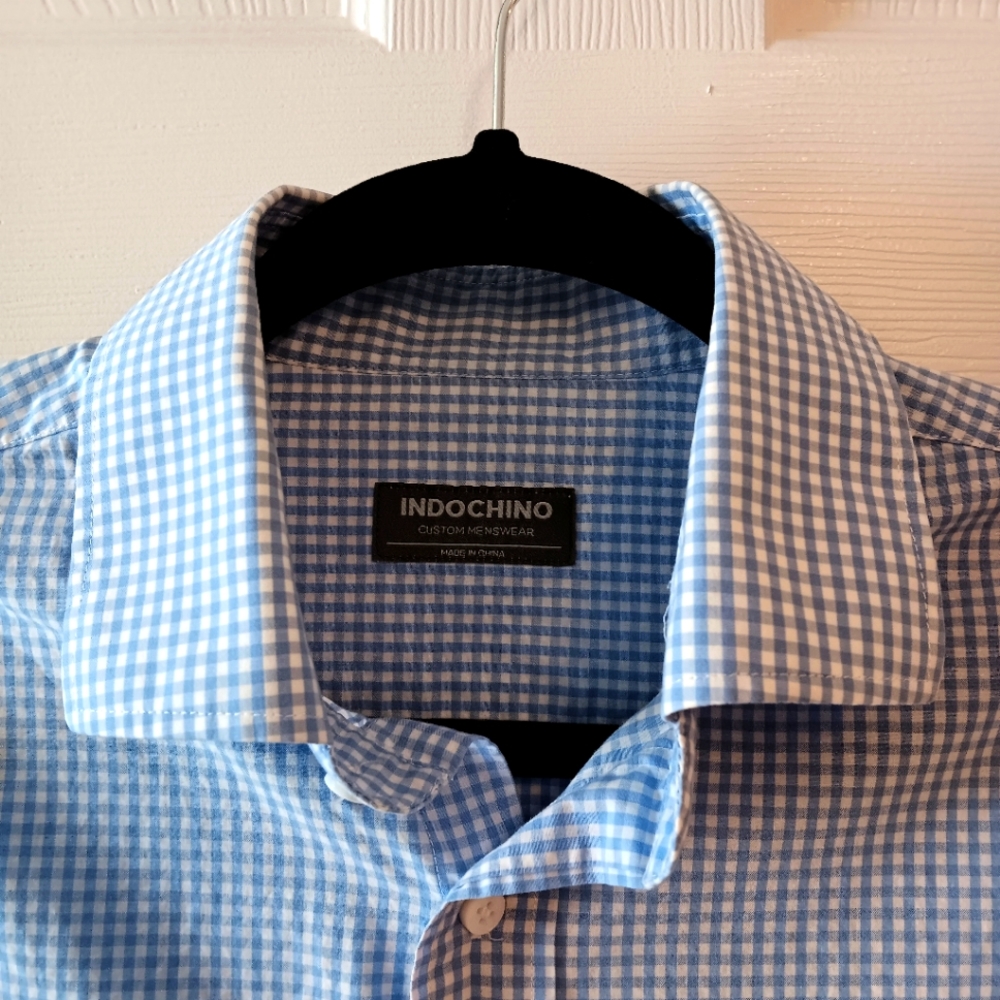 Indochino Button Front Gingham Checked Cotton Shi… - image 3